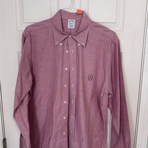 Brooks Brothers Men's Scarlett Button up shirt Ohio State Buckeyes